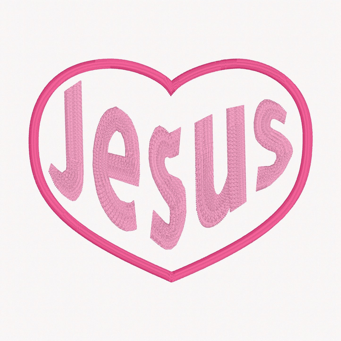 Jesus Heart Shaped Embroidery Design