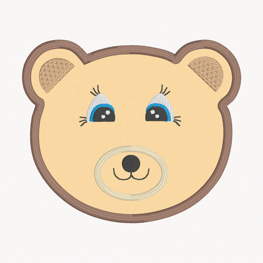 Embroidery Design of Teddy Face Applique