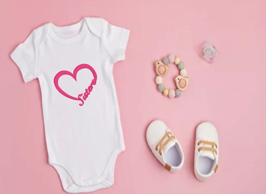 Embroidery Design of Sisters with Heart