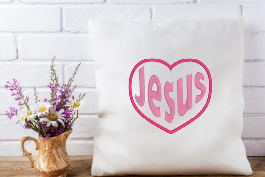 Jesus Heart Shaped Embroidery Design