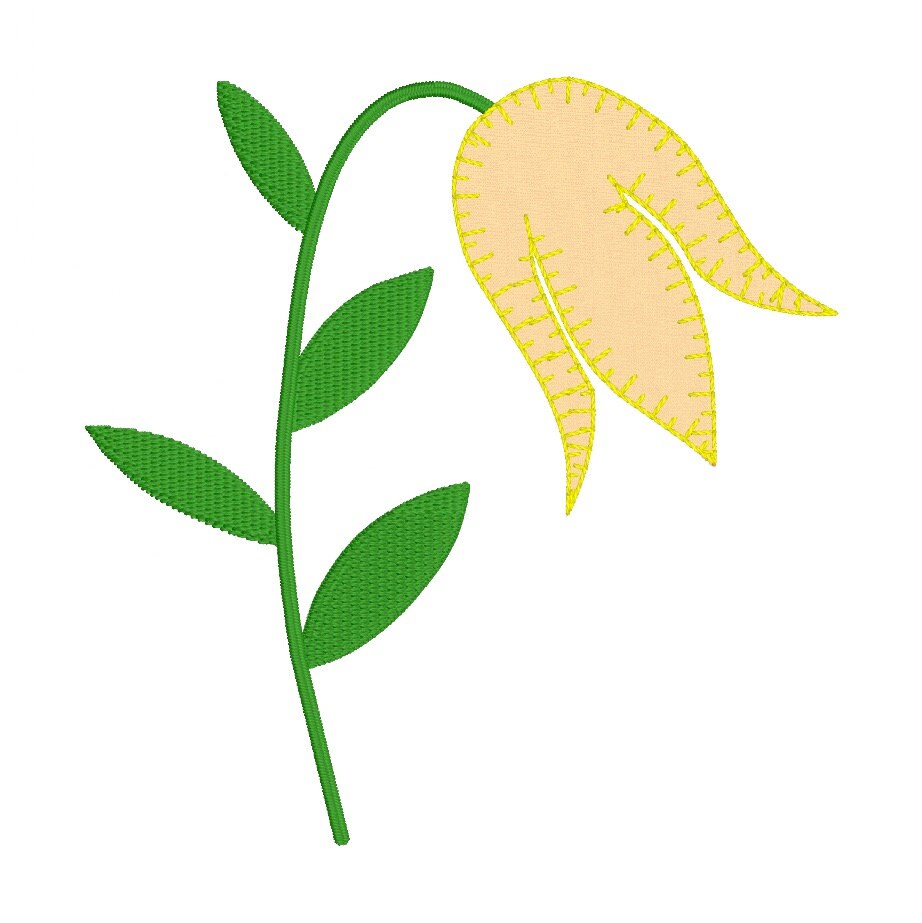 Estitch Tulip Embroidery Design 3 Different Sizes
