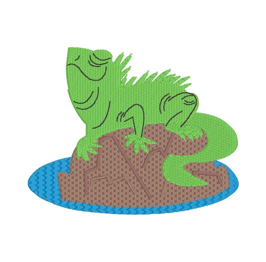 Iguana Lizard Embroidery Design