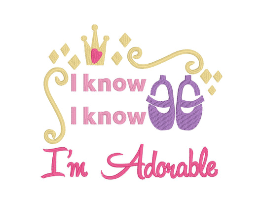 I'm adorable Embroidery Design, Baby sayings embroidery designs,Children embroidery designs.